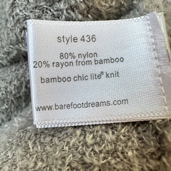 Barefoot Dreams Gray CozyChic Lite Knit Island Wrap Cardigan Draped Front S/M - Picture 7 of 8